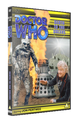 My alternative style photo-montage cover for Death To The Daleks - photos (c) BBC
