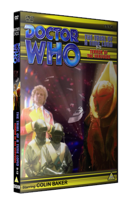 My alternative style photo-montage cover for The Trial of a Time Lord 9-12: Terror of the Vervoids - photos (c) BBC