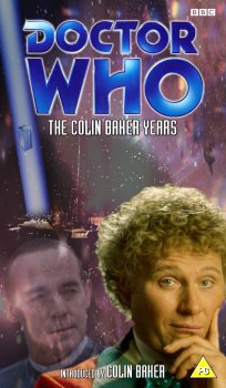 My cover for The Colin Baker Years, photo-montage with graphic spine