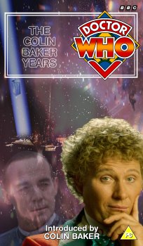 My cover for The Colin Baker Years, photo-montage with graphic spine