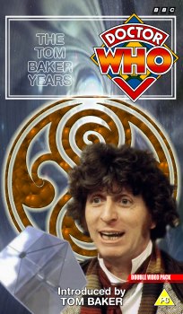 My double pack cover for The Tom Baker Years, photo-montage with graphic spine