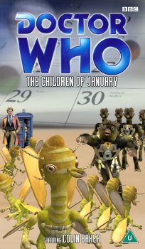 Alternative McGann logo cover for The Children of January, with added alien creatures!