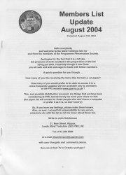 New members list published mid August 2004 - sorry for the wait!