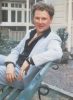 Colin Baker relaxes for the camera at his photocall in 1983
