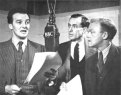 Noel Johnson, John Mann and Alex McCrindle during the broadcast of another thrilling episode