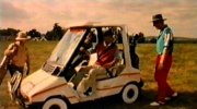Henry shows off his swanky new golf buggy