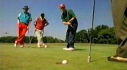 Nick misses his putt when Jim and Henry put him off