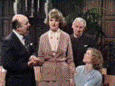 Arnold Plunkett & Marjory commiserate with Audrey as the Rector looks on