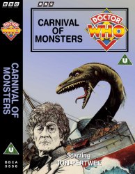 Michael's audio cassette cover for Carnival of Monsters, art by Chris Achilleos
