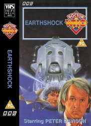 Michael's audio cassette cover for Earthshock, art by Andrew Skilleter