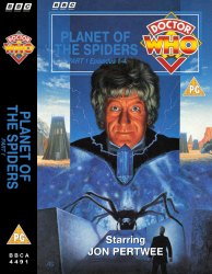 Michael's audio cassette cover for Planet of the Spiders - Tape 1, art by Andrew Skilleter