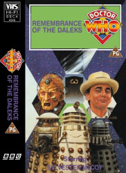 Michael's audio cassette cover for Remembrance of the Daleks, art by Alister Pearson