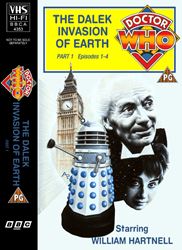 Michael's audio cassette cover for The Dalek Invasion of Earth - Part 1, art by Alister Pearson