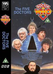 Michael's audio cassette cover for The Five Doctors, artwork by Andrew Skilleter