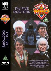 Michael's audio cassette cover for The Five Doctors, artwork by Alister Pearson