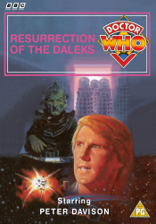 Michael's retro DVD cover for Resurrection of the Daleks, art by Bruno Elettori