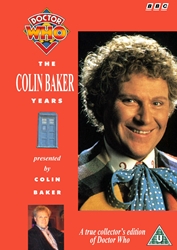 Michael's retro DVD cover for The Colin Baker Years, in the original BBC VHS style