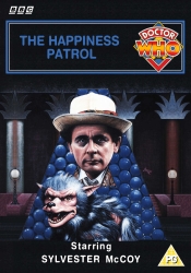 Michael's retro DVD cover for The Happiness Patrol, art by Alister Pearson