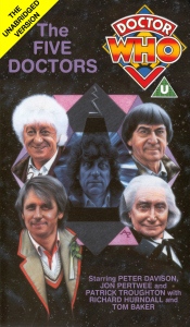 Michael's VHS cover for The Five Doctors, art by Alister Pearson