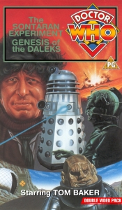Michael's VHS cover for The Sontaran Experiment and Genesis of the Daleks doublepack, art by Andrew Skilleter